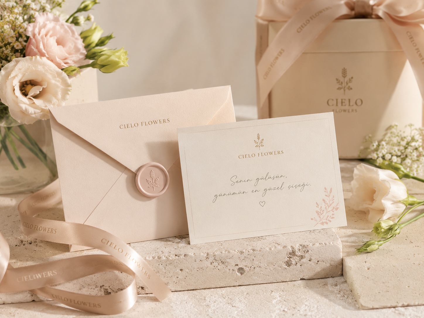 Cielo Flowers kişiye özel kart notları